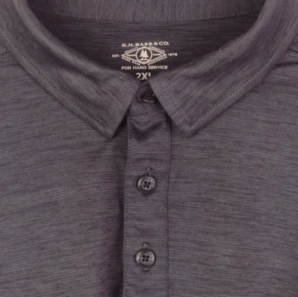 G.H. Bass & Co Charcoal Slate Polo Shirt 2XL - Picture 9 of 11